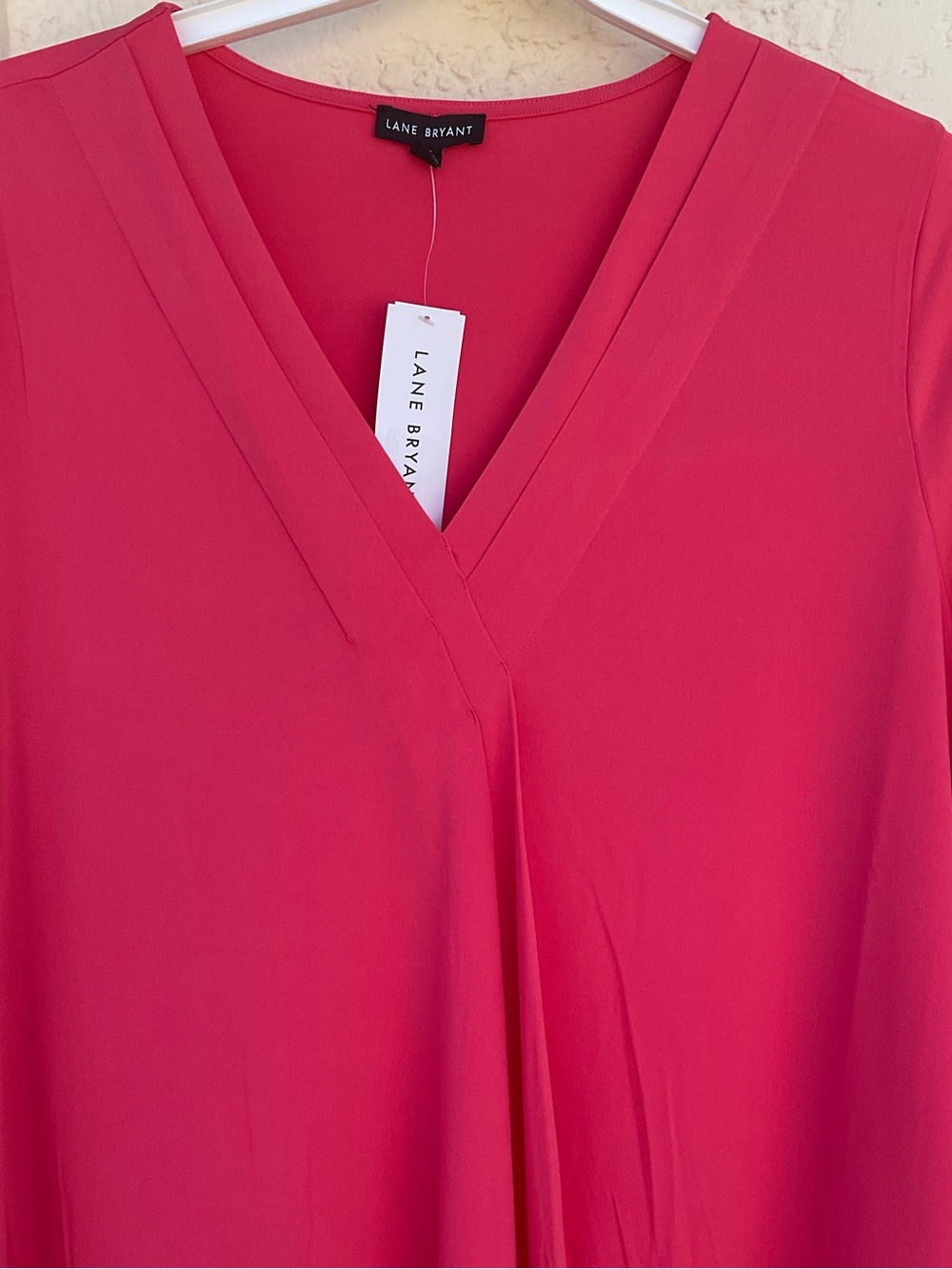 Lane Bryant Hot Pink V-Neck Blouse